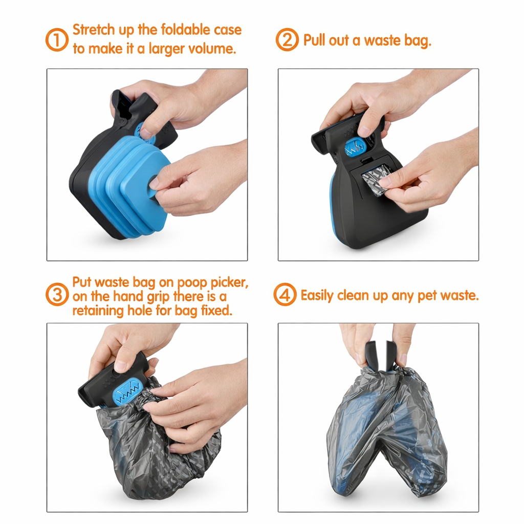 Foldable pet waste collector